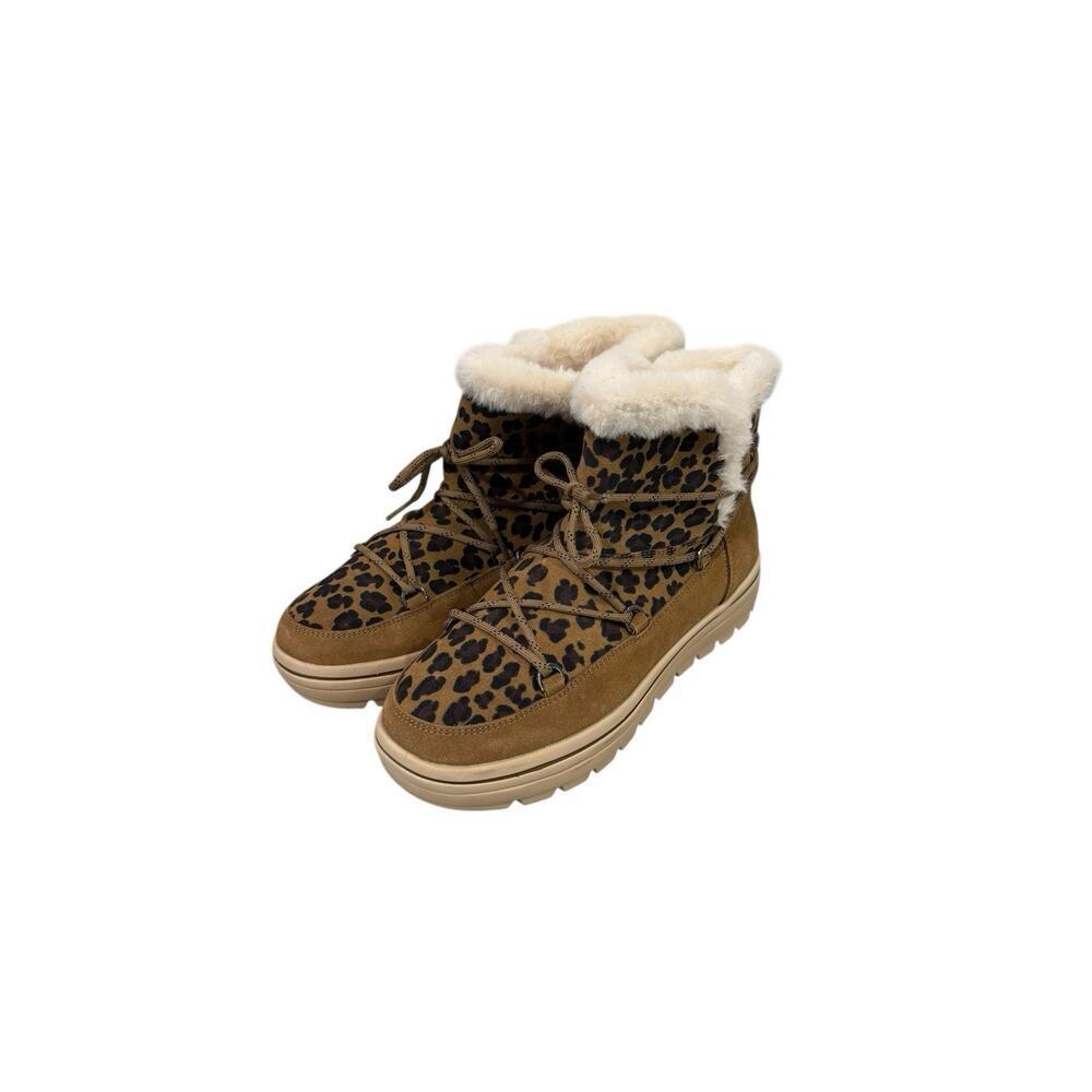 Skechers Women's Street Cleat Warm N Wild Comfort Shoes Natural Womens 9.5